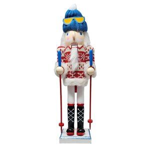 Skiing Skier Ski Snowflake Sweater Festive 15" Christmas Nutcracker